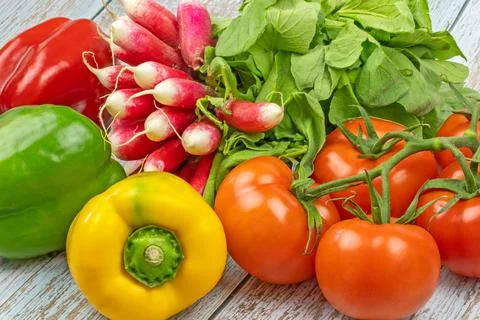 Several raw vegetables, close-up. Stock Photos