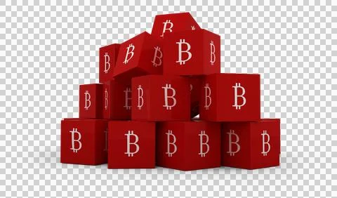 Several red square with B sign on the side Stock Photos