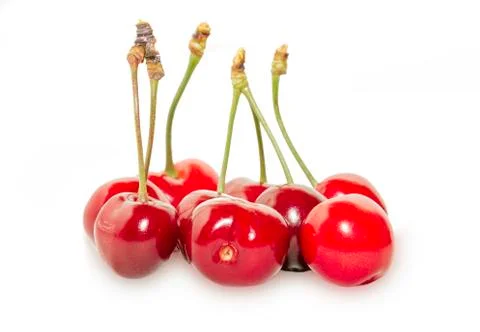 Several ripe cherries Stock Photos