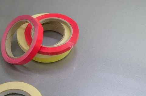 Several rollers of adhesive tape for different purposes. Paint and duct tape Stock Photos
