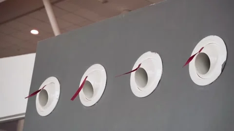 Several round jet diffusers on the wall 動画素材 327633328