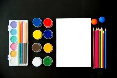 Several school items Stock Photos