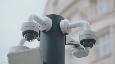 Several Security Cameras Stock Footage 234350486