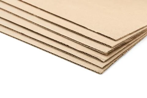 Several sheets of cardboard isolated on a white background. Stock Photos