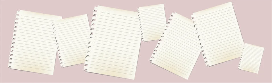 Several sheets of writing paper in a ruler - Vector イラスト素材