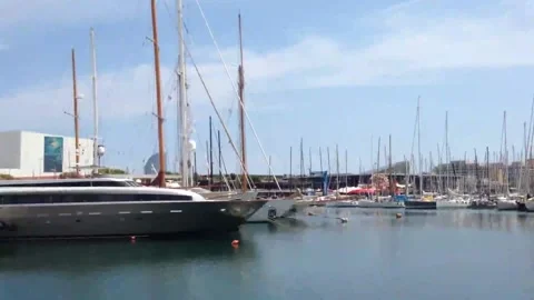 Several ships standing in the dock yard Video stock 160044486