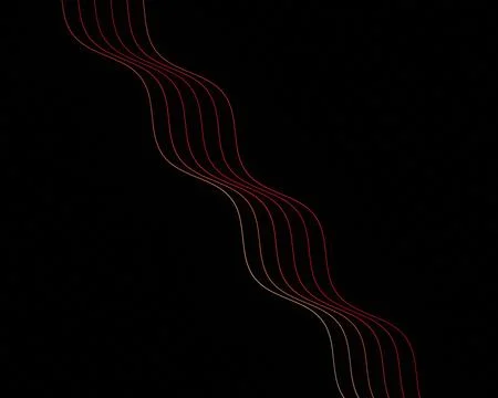 Several slender red and orange lines form a repeating winding path over bla.. イラスト素材