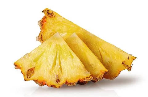 Several slices of pineapple one after another Stock Photos