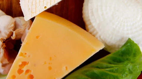 Several soft and hard types of french cheese Vídeos de archivo 25409132