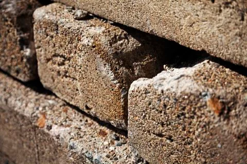 Several stacked rectangular boulders in a pile Stock Photos