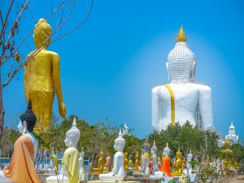 Several statues of Buddha posture Stock Photos