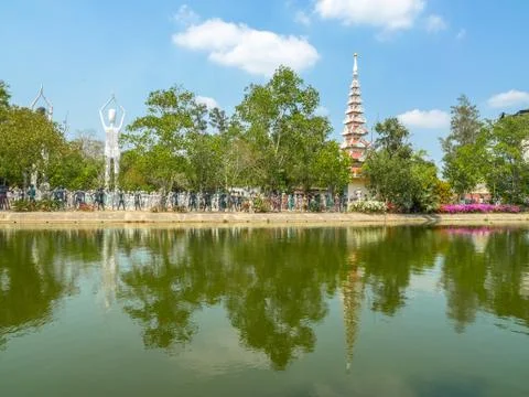 Several statues of Buddha posture..simulate statues of bad people after die Stock Photos