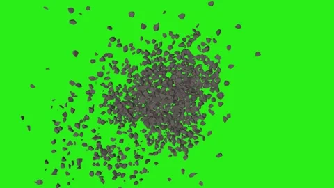 Several stones falling on a green background seen from above Stock-Footage 236780237