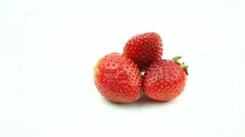 Several strawberries on a white background. Stock Footage 149136281