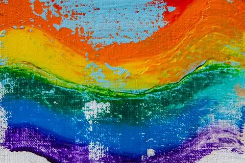 Several strokes of multi-colored paint depict a frag of the LGBT community on Stock-Illustration