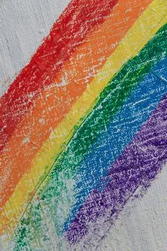 Several strokes of multi-colored paint depict a frag of the LGBT community on Stock Photos