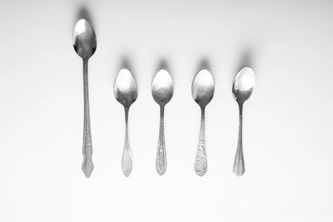 Several teaspoons isolated on a white background Stock Photos