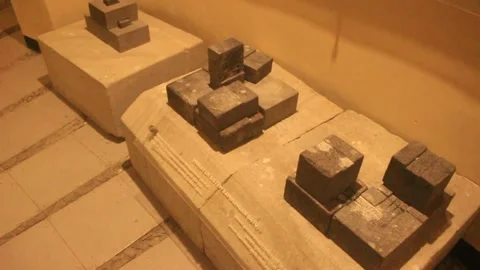 Several techniques for locking pieces of stone blocks to build temples Stock Footage 169987239