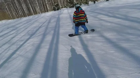 Several Tricks On A Snowboard Stock Footage 99139969