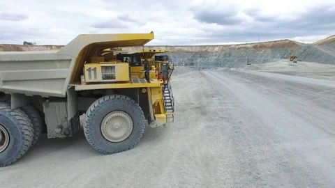 Several trucks are going to load Stock Footage 73875503