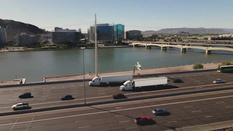 Several trucks carrying bulk loads Stock Footage 250569200