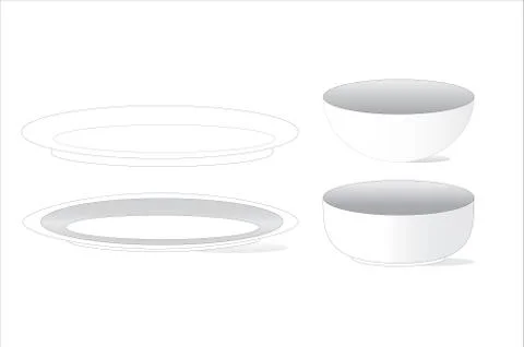 Several types and sizes of dish Stock Illustration