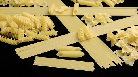  Several Types Of Pasta Rotating Stock Footage 152756038