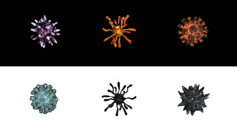 Several types of virus a rotating model, looks like this under a microscope Stock Footage 130191370