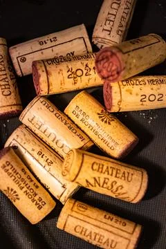 Several used wine corks Stock Photos