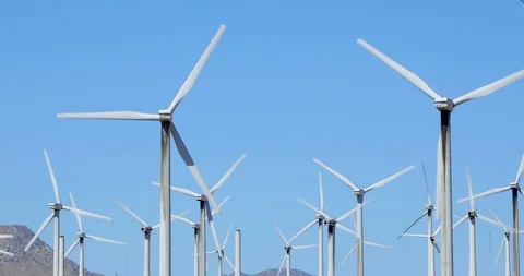 Several Windmills Stock Footage 121300561