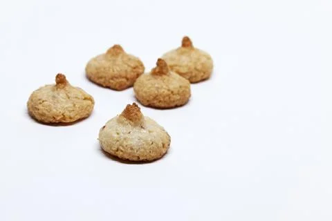 Several yummy biscuits on white background Stock Photos