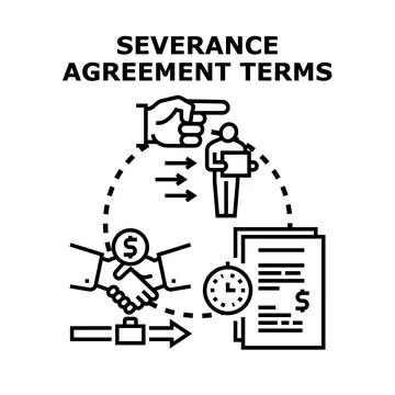 Severance agreement terms concept vector icon illustration Stock Illustration