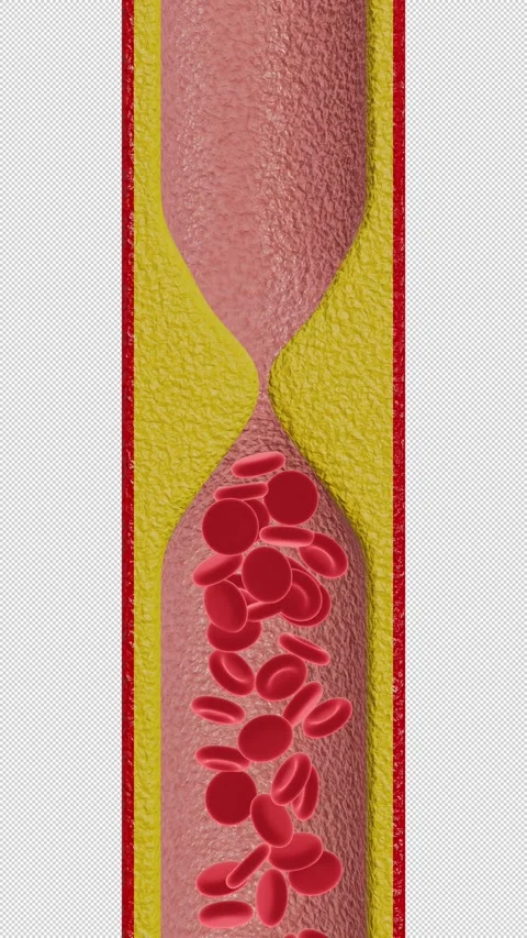 Severe Artery Blockage Restricting Blood Flow Animation Stock Footage 337453683