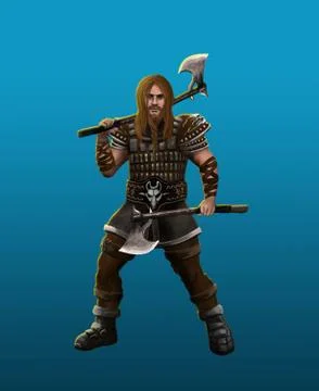 A severe barbarian viking Stock Illustration