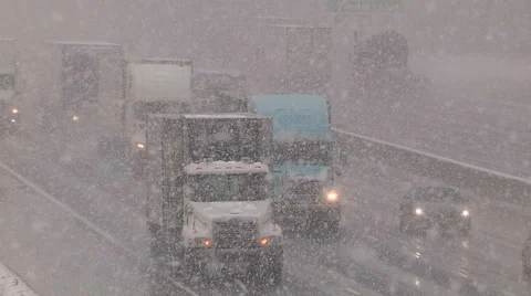 Severe Blizzard snowstorm and high wind with whiteouts Stock Footage 44064474