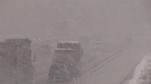Severe Blizzard snowstorm and high wind with whiteouts Stock Footage 44064777