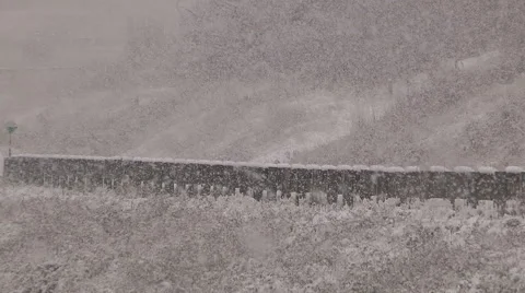 Severe Blizzard snowstorm and high wind with whiteouts Stock Footage 44065032