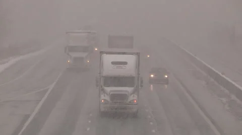 Severe Blizzard snowstorm and high wind with whiteouts Stock Footage 44065479