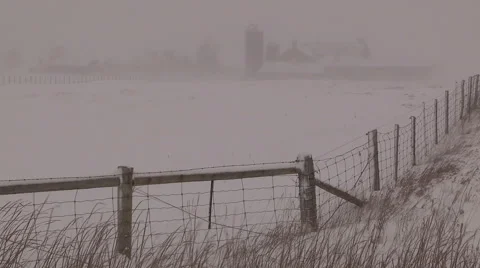 Severe Blizzard snowstorm and high wind with whiteouts Stock Footage 44069446