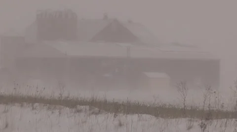 Severe Blizzard snowstorm and high wind with whiteouts Stock Footage 44069537
