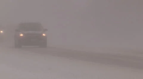 Severe Blizzard snowstorm and high wind with whiteouts Stock Footage 44069677