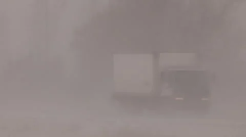 Severe Blizzard snowstorm and high wind with whiteouts Stock Footage 44072370