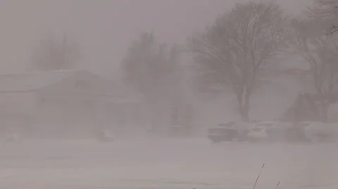 Severe Blizzard snowstorm and high wind with whiteouts Stock Footage 44075119