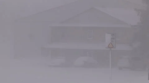 Severe Blizzard snowstorm and high wind with whiteouts Stock Footage 44076345