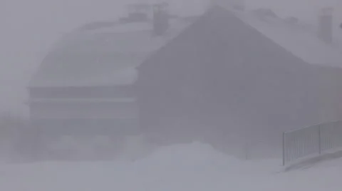 Severe Blizzard snowstorm and high wind with whiteouts Stock Footage 44077800