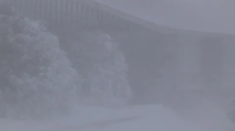 Severe Blizzard snowstorm and high wind with whiteouts Stock Footage 44081431