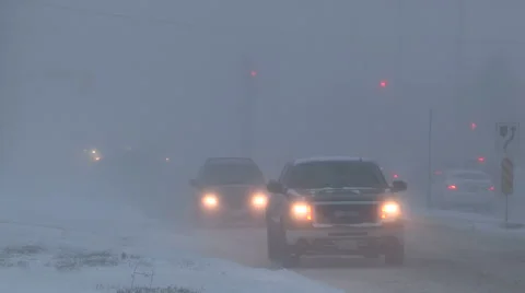 Severe Blizzard snowstorm and high wind with whiteouts Stock Footage 44081938