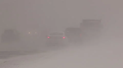 Severe Blizzard snowstorm and high wind with whiteouts Stock Footage 44121201