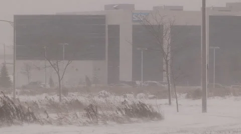 Severe Blizzard snowstorm and high wind with whiteouts Stock Footage 44150493