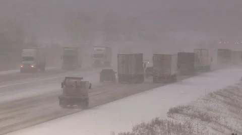 Severe Blizzard snowstorm and high wind with whiteouts Stock Footage 44150906